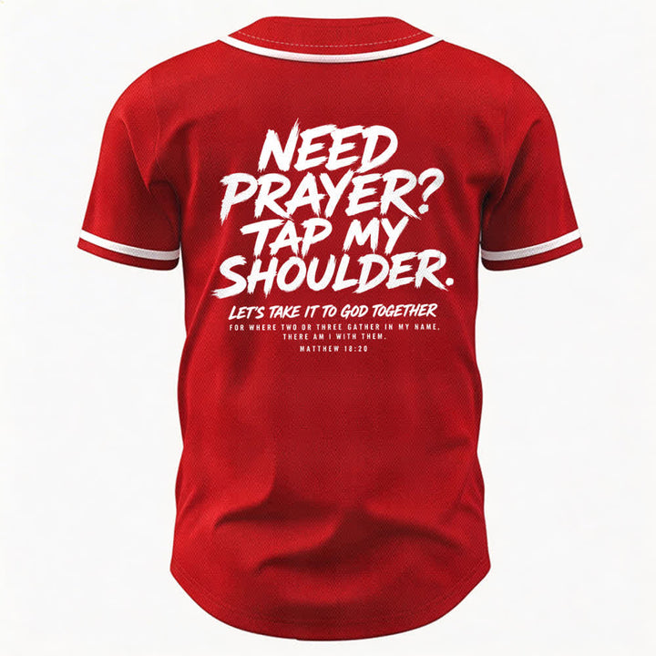 Christianartworkshop Baseballtrikot mit Botschaft „Pray Tap My Shoulder“ - image 15