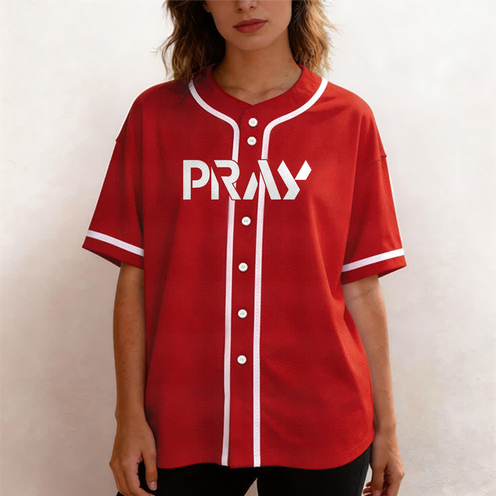 Christianartworkshop Baseballtrikot mit Botschaft „Pray Tap My Shoulder“ - image 18