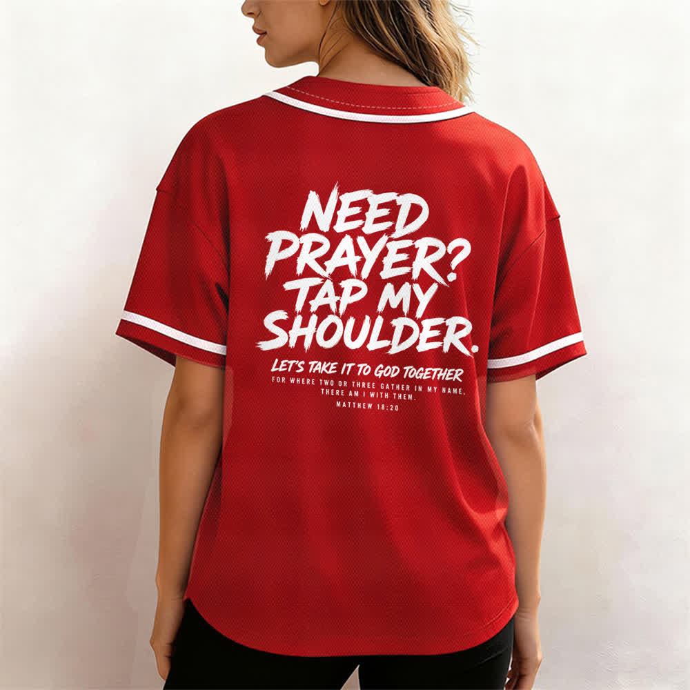 Christianartworkshop Baseballtrikot mit Botschaft „Pray Tap My Shoulder“ - image 17