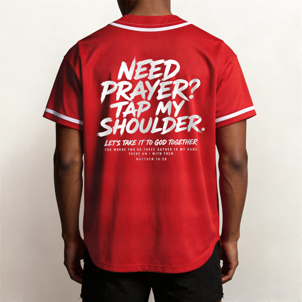 Christianartworkshop Baseballtrikot mit Botschaft „Pray Tap My Shoulder“ - image 19