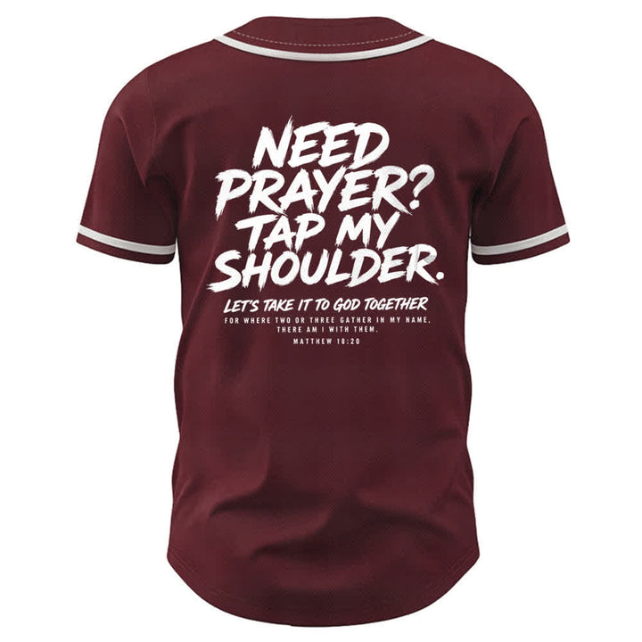 Christianartworkshop Baseballtrikot mit Botschaft „Pray Tap My Shoulder“ - image 22