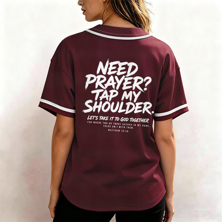 Christianartworkshop Baseballtrikot mit Botschaft „Pray Tap My Shoulder“ - image 24
