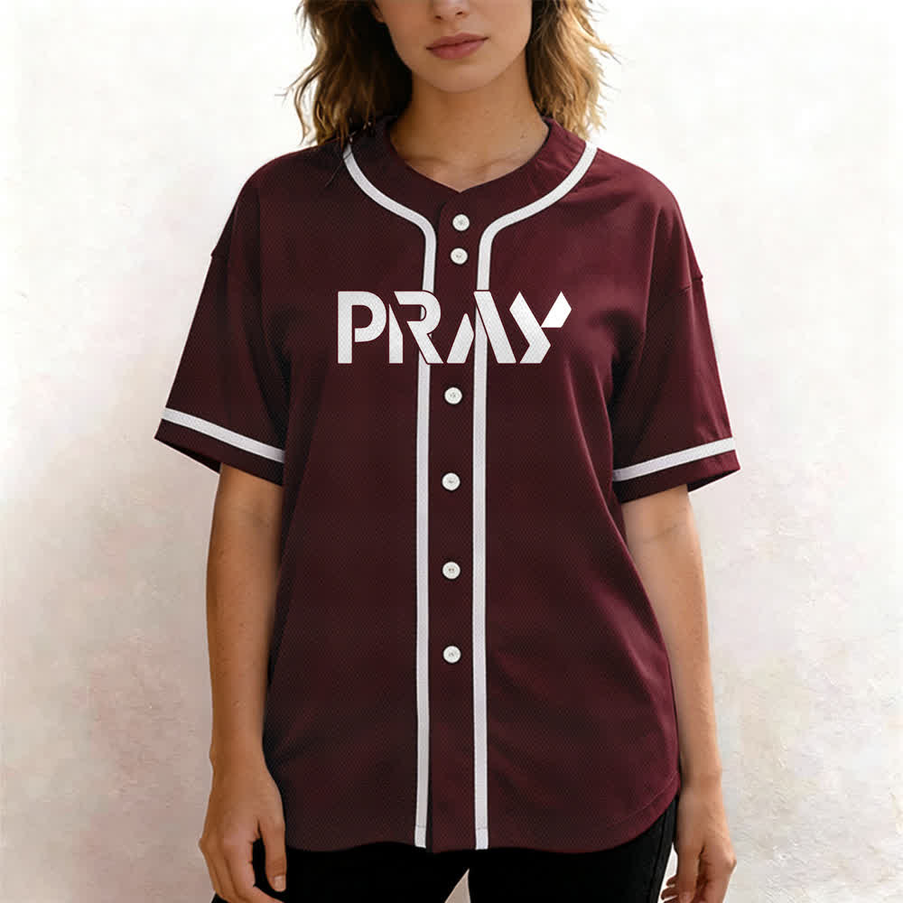Christianartworkshop Baseballtrikot mit Botschaft „Pray Tap My Shoulder“ - image 25
