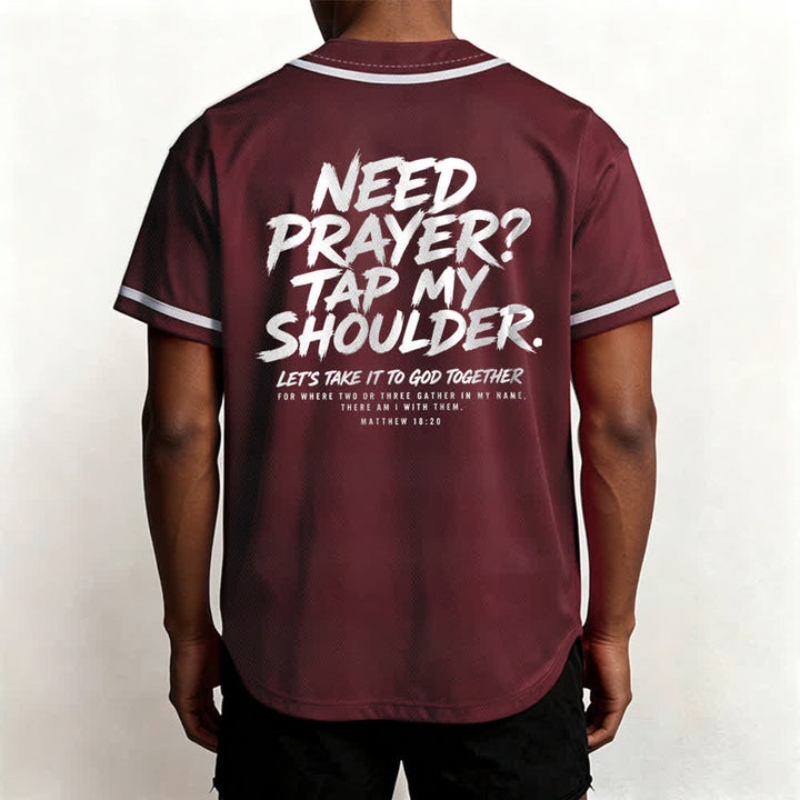 Christianartworkshop Baseballtrikot mit Botschaft „Pray Tap My Shoulder“ - image 26