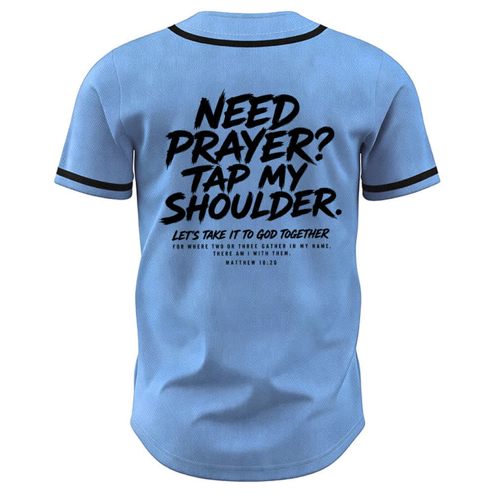 Christianartworkshop Baseballtrikot mit Botschaft „Pray Tap My Shoulder“ - image 29