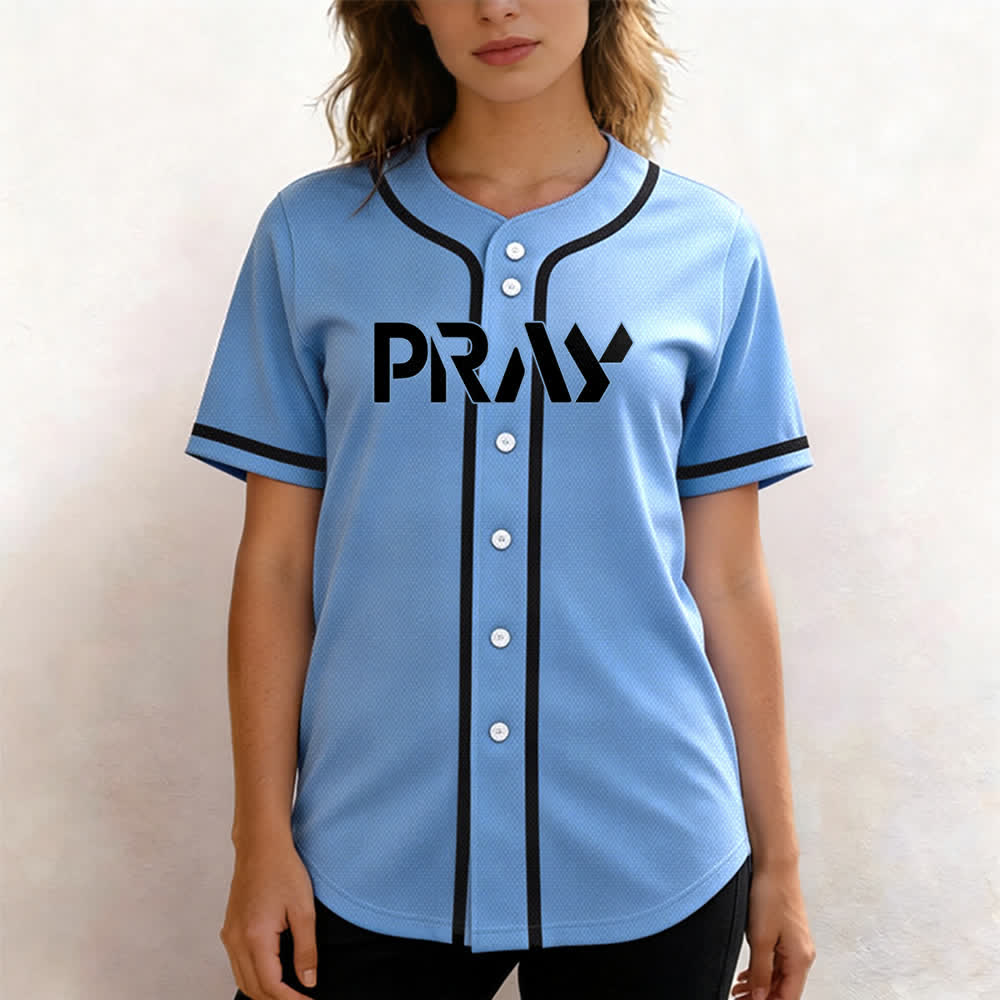 Christianartworkshop Baseballtrikot mit Botschaft „Pray Tap My Shoulder“ - image 32