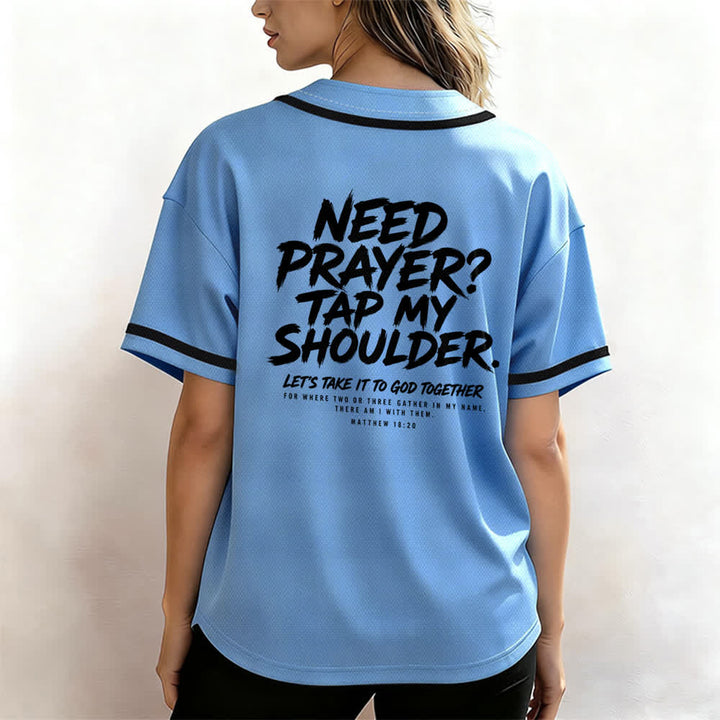 Christianartworkshop Baseballtrikot mit Botschaft „Pray Tap My Shoulder“ - image 31
