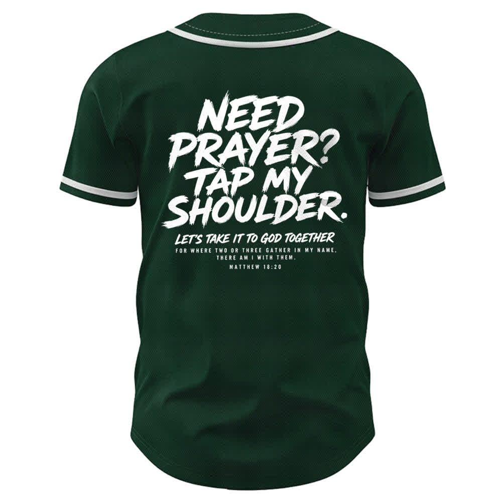 Christianartworkshop Baseballtrikot mit Botschaft „Pray Tap My Shoulder“ - image 36