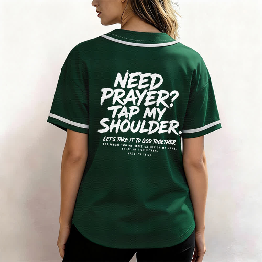 Christianartworkshop Baseballtrikot mit Botschaft „Pray Tap My Shoulder“ - image 38