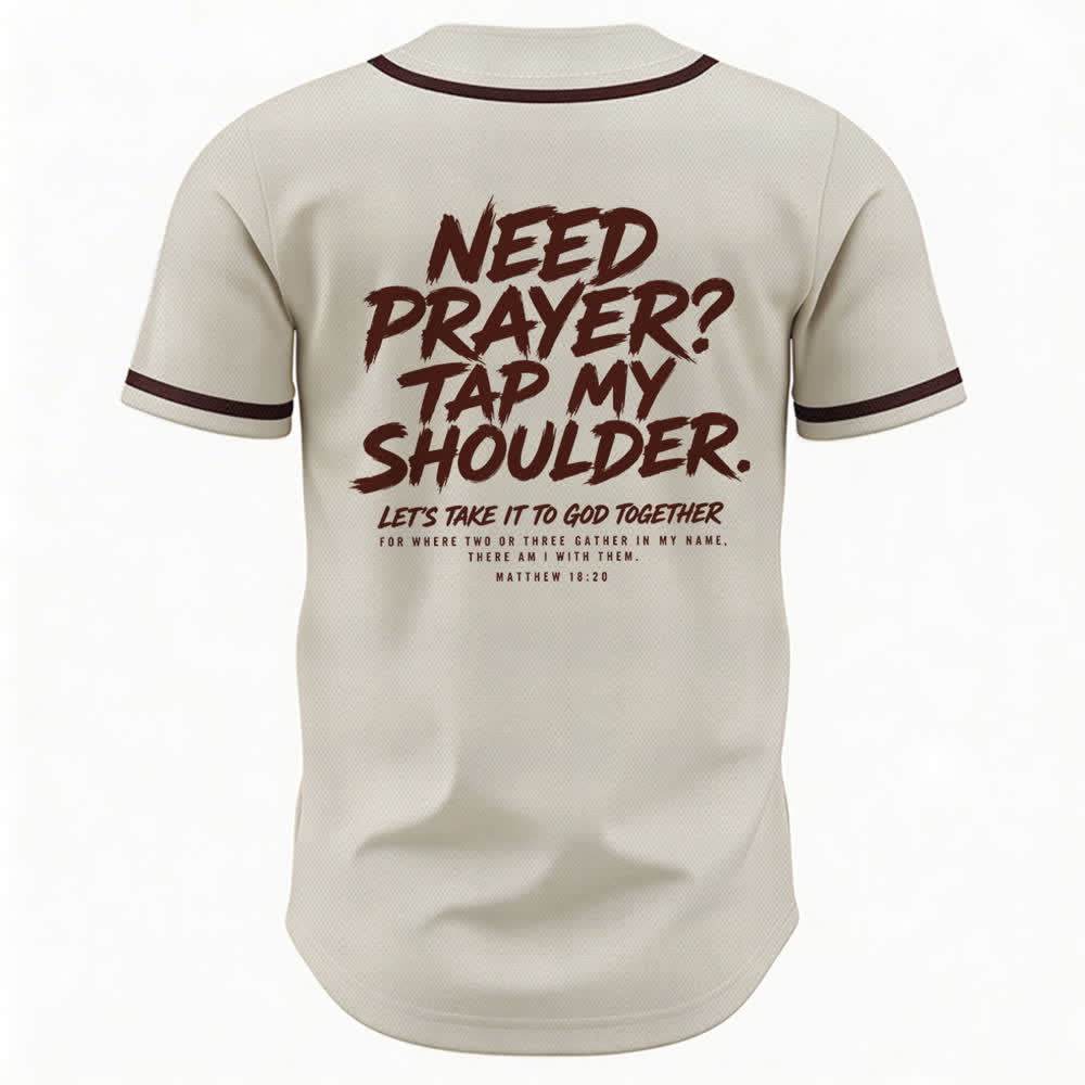 Christianartworkshop Baseballtrikot mit Botschaft „Pray Tap My Shoulder“ - image 43