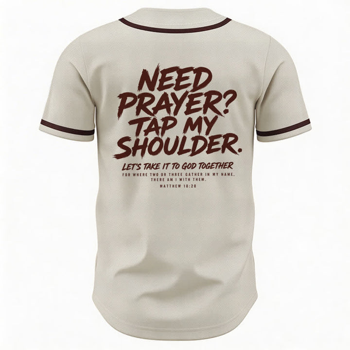 Christianartworkshop Baseballtrikot mit Botschaft „Pray Tap My Shoulder“ - image 43