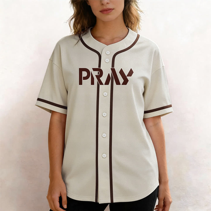 Christianartworkshop Baseballtrikot mit Botschaft „Pray Tap My Shoulder“ - image 46