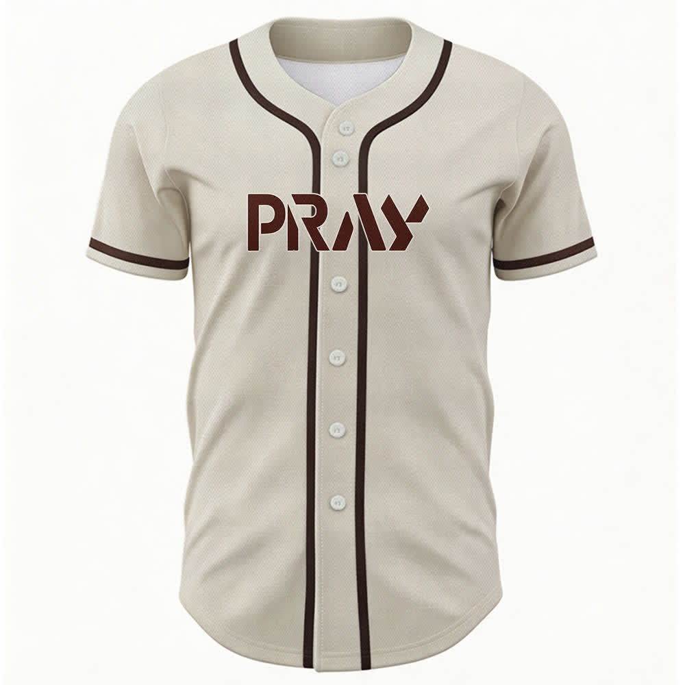 Christianartworkshop Baseballtrikot mit Botschaft „Pray Tap My Shoulder“ - image 44