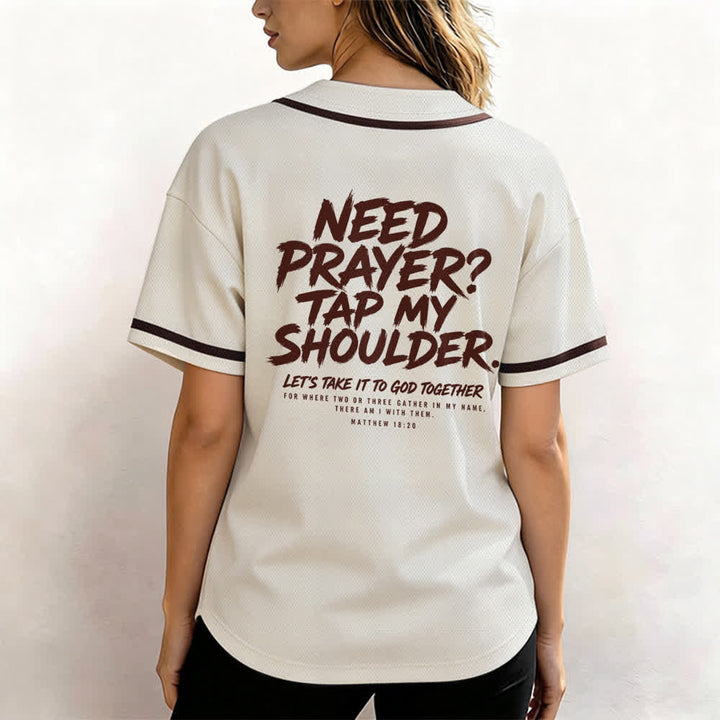 Christianartworkshop Baseballtrikot mit Botschaft „Pray Tap My Shoulder“ - image 45