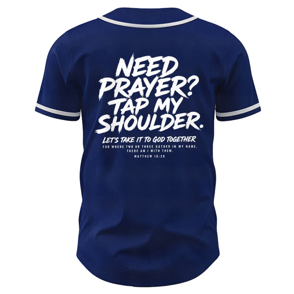 Christianartworkshop Baseballtrikot mit Botschaft „Pray Tap My Shoulder“ - image 50