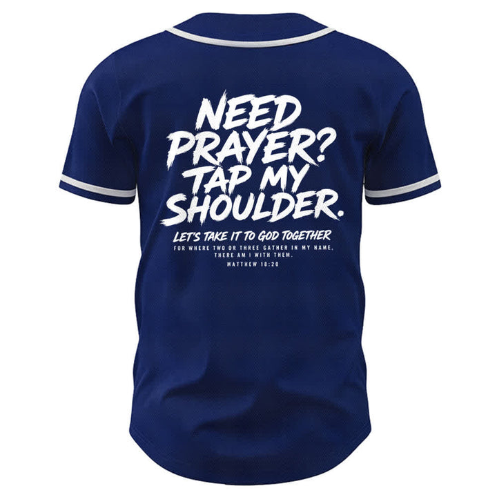 Christianartworkshop Baseballtrikot mit Botschaft „Pray Tap My Shoulder“ - image 50