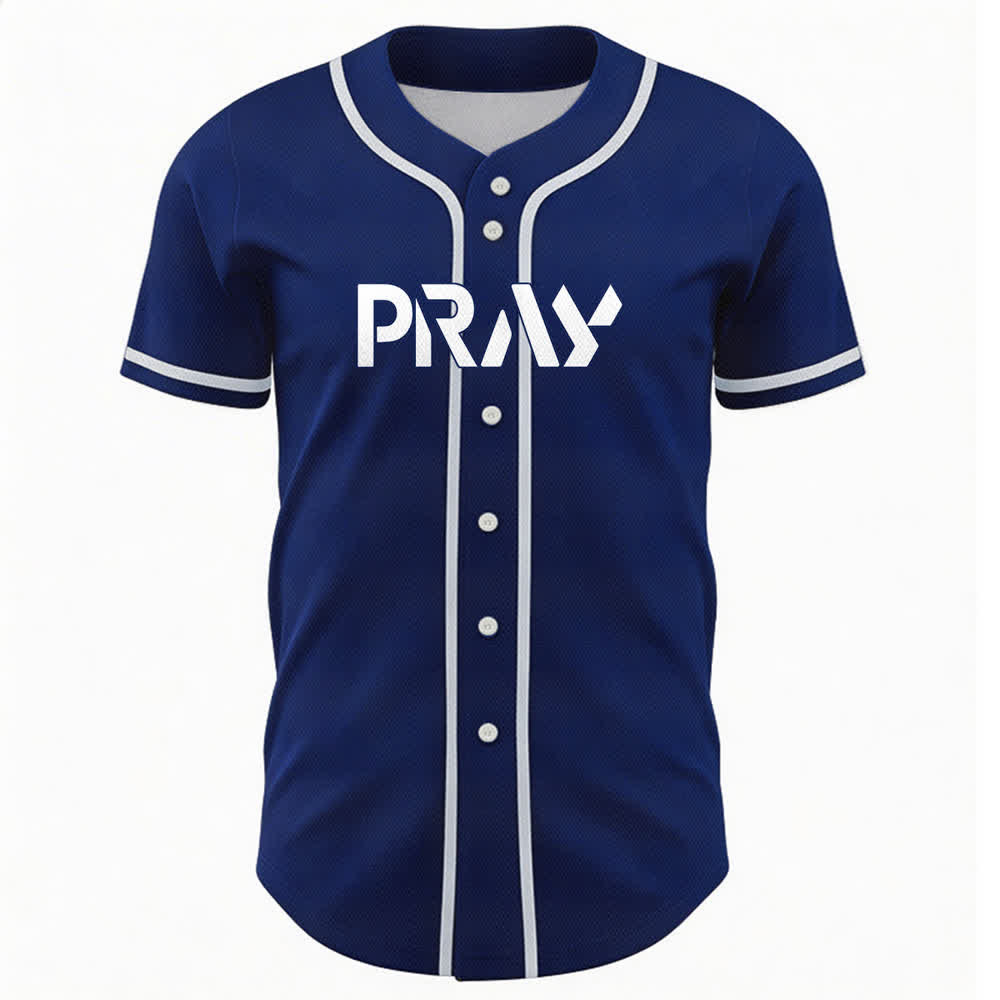 Christianartworkshop Baseballtrikot mit Botschaft „Pray Tap My Shoulder“ - image 51