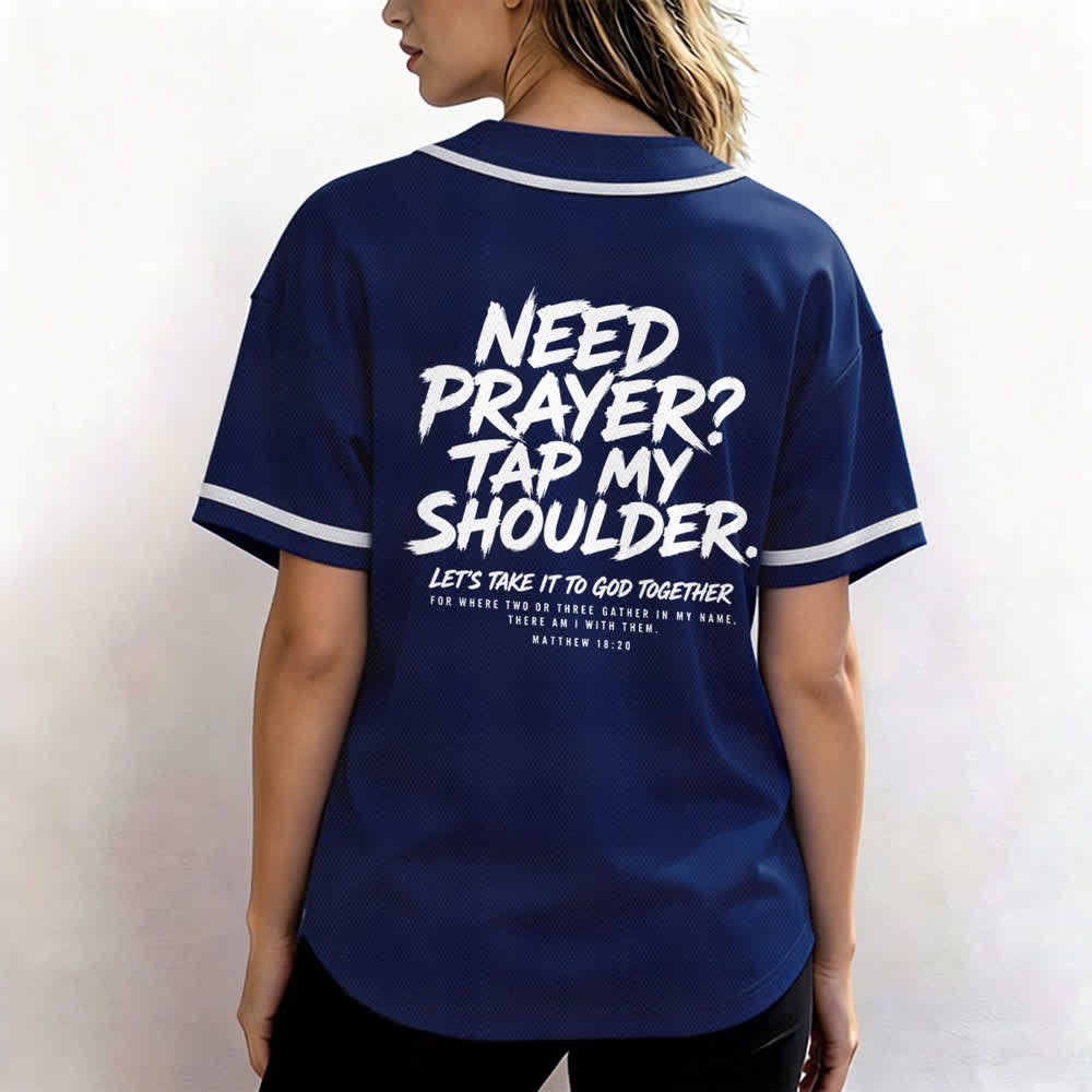 Christianartworkshop Baseballtrikot mit Botschaft „Pray Tap My Shoulder“ - image 52