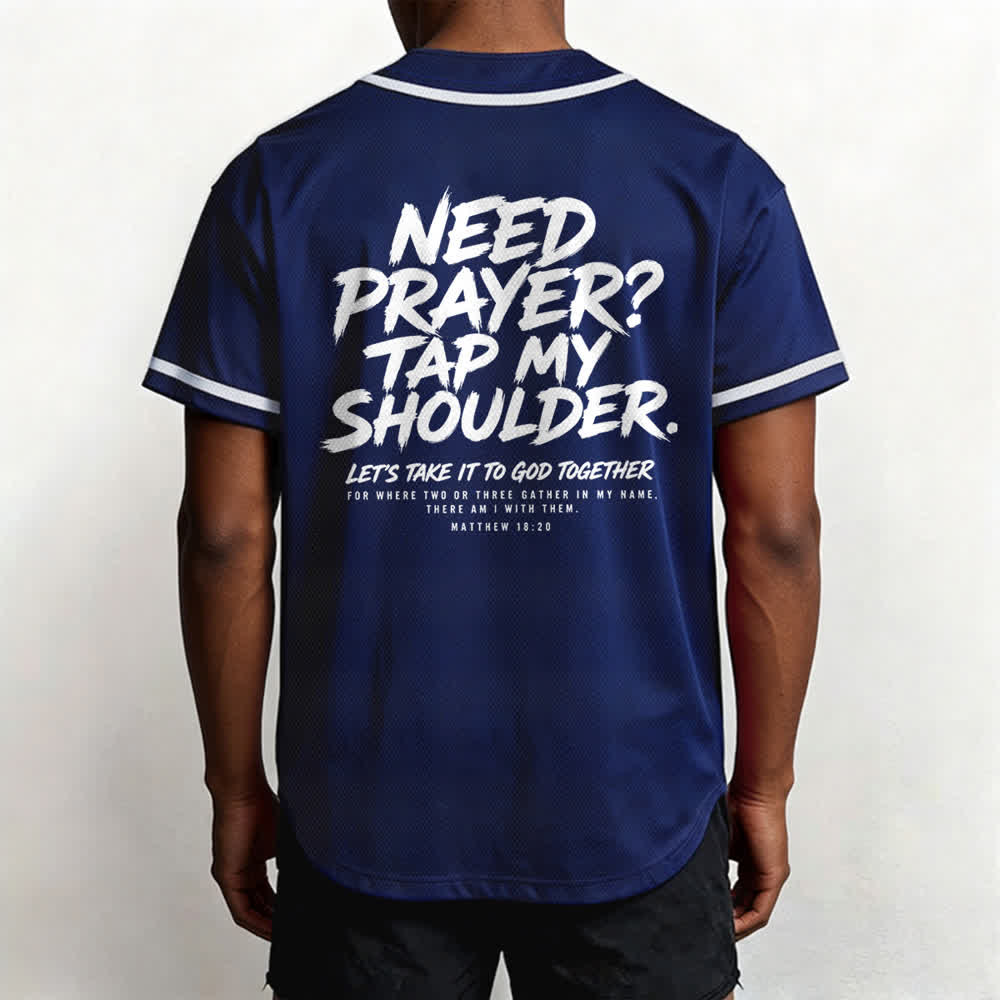 Christianartworkshop Baseballtrikot mit Botschaft „Pray Tap My Shoulder“ - image 54