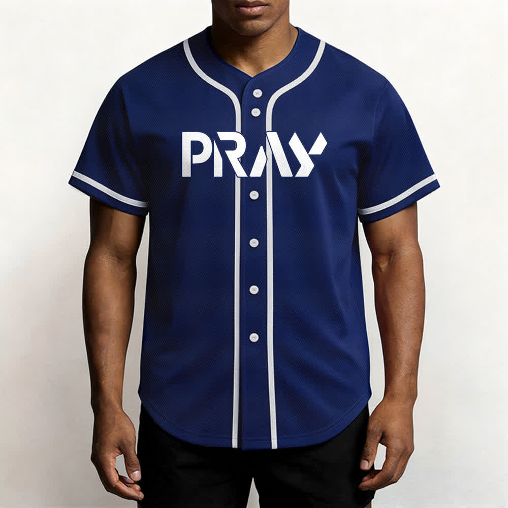 Christianartworkshop Baseballtrikot mit Botschaft „Pray Tap My Shoulder“ - image 55