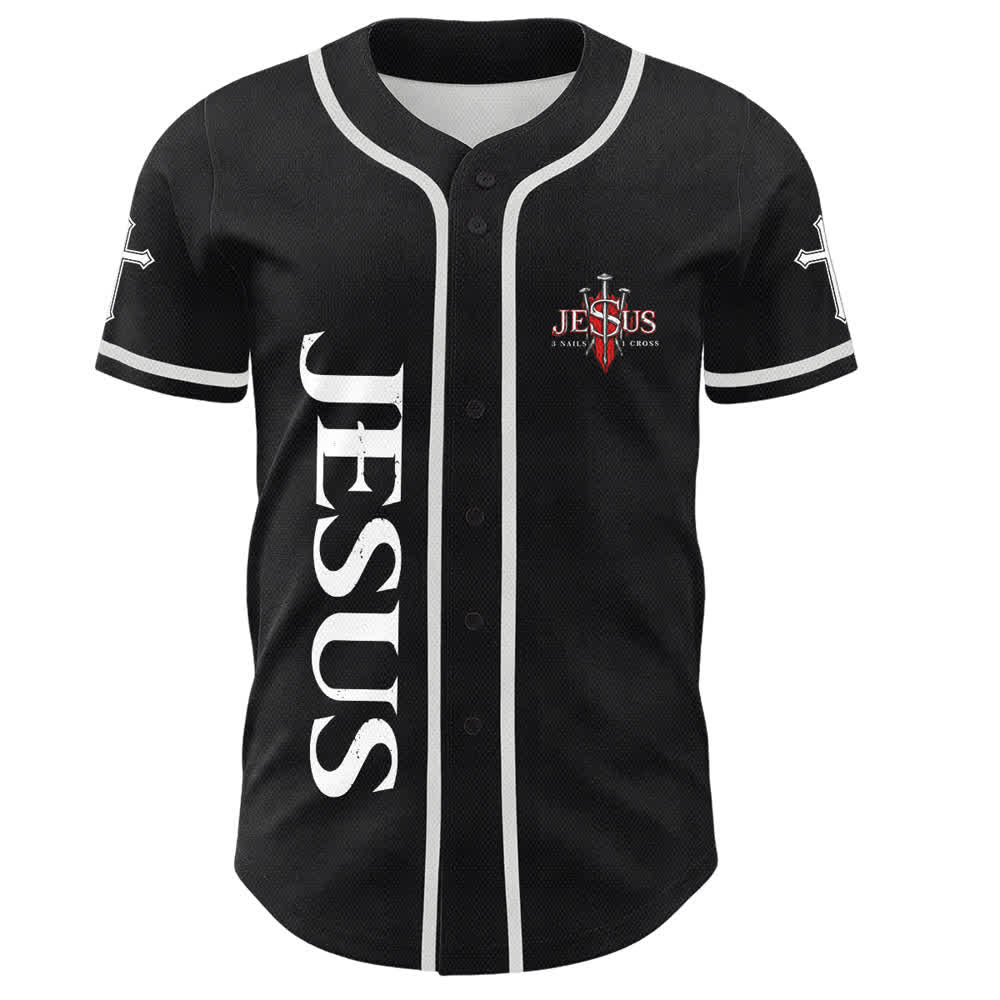 Christianartworkshop Jesus Saves Thorn Crown Schwarzes Mesh-Baseballtrikot - image 2