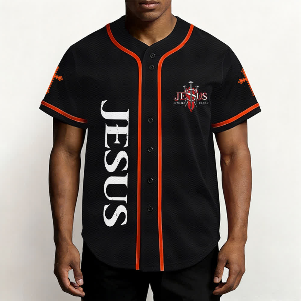 Christianartworkshop Jesus Saves Thorn Crown Schwarzes Mesh-Baseballtrikot - image 13