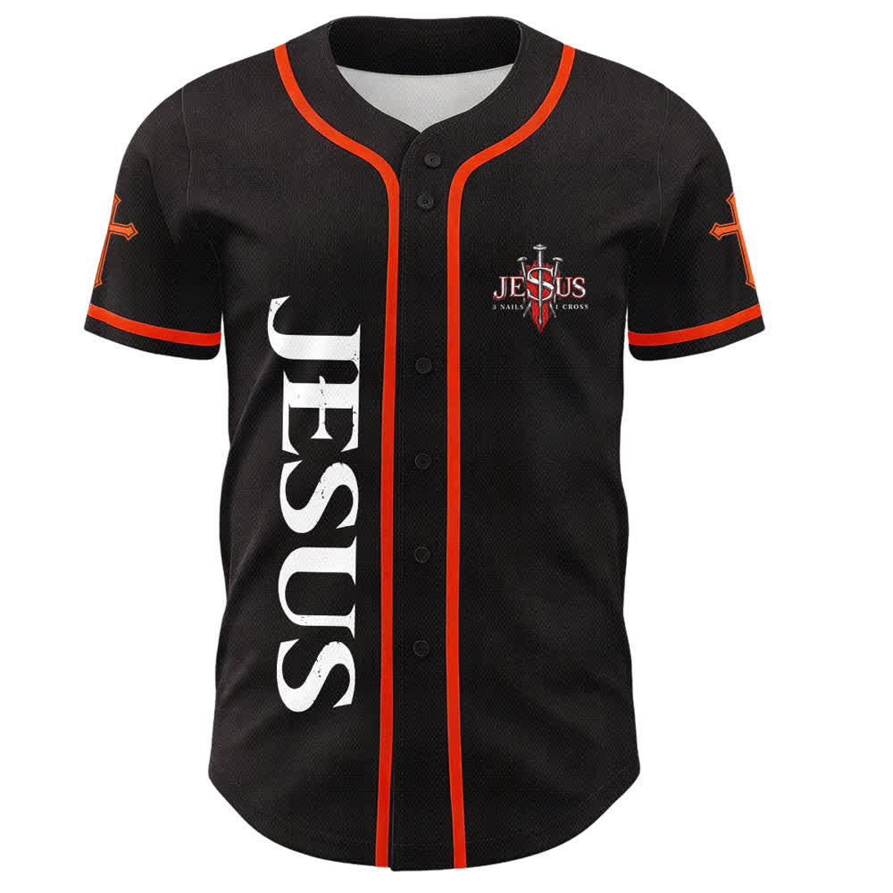 Christianartworkshop Jesus Saves Thorn Crown Schwarzes Mesh-Baseballtrikot - image 9