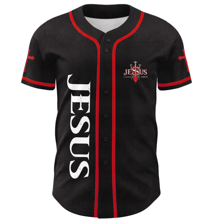 Christianartworkshop Jesus Saves Thorn Crown Schwarzes Mesh-Baseballtrikot - image 16