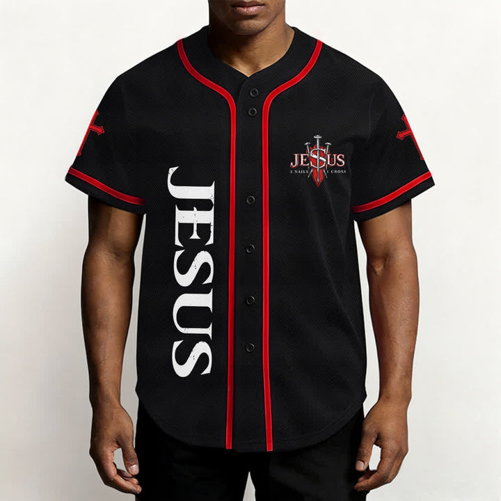 Christianartworkshop Jesus Saves Thorn Crown Schwarzes Mesh-Baseballtrikot - image 20