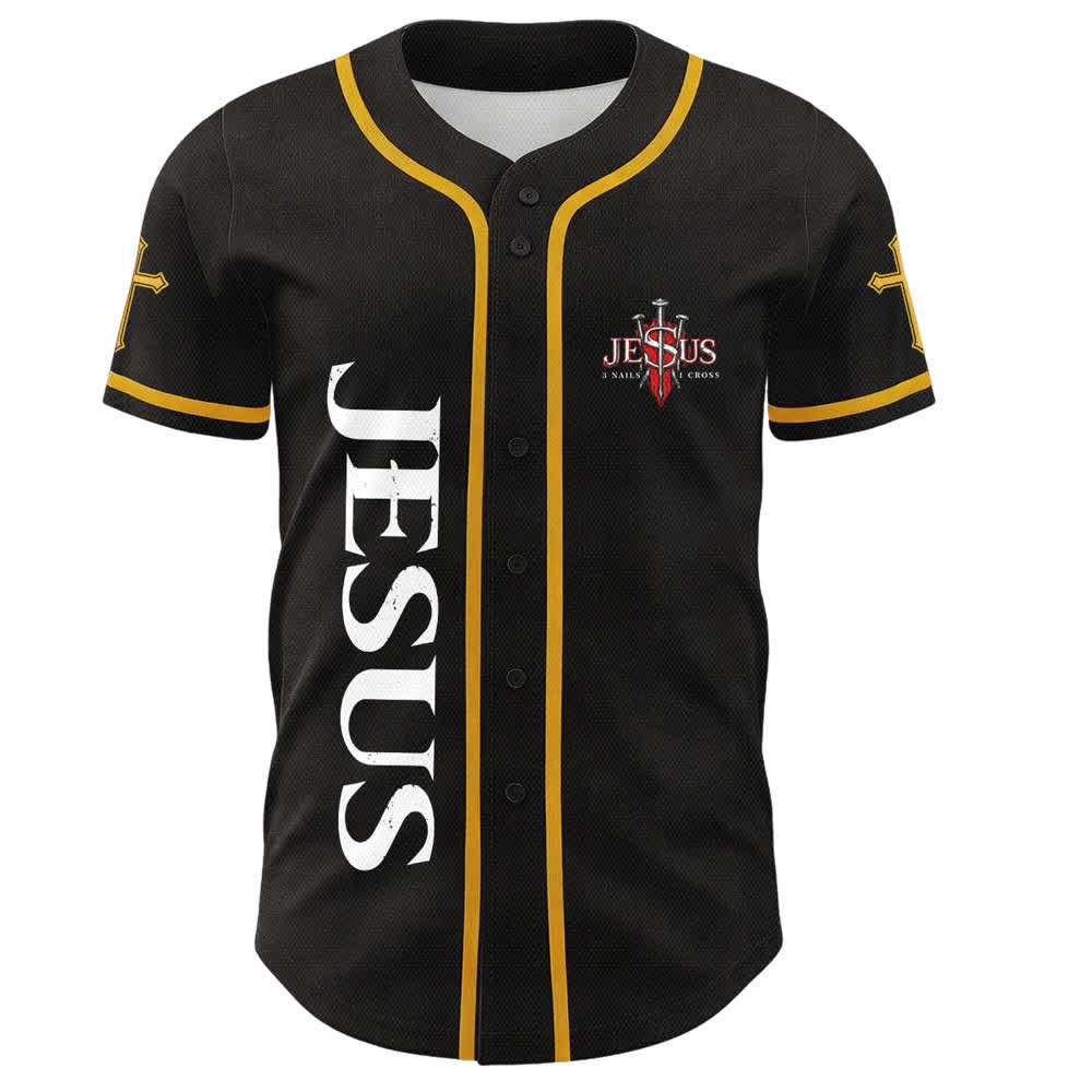 Christianartworkshop Jesus Saves Thorn Crown Schwarzes Mesh-Baseballtrikot - image 23