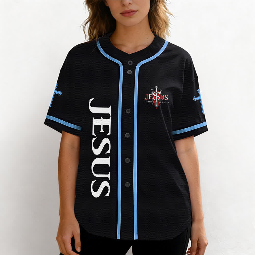 Christianartworkshop Jesus Saves Thorn Crown Schwarzes Mesh-Baseballtrikot - image 32