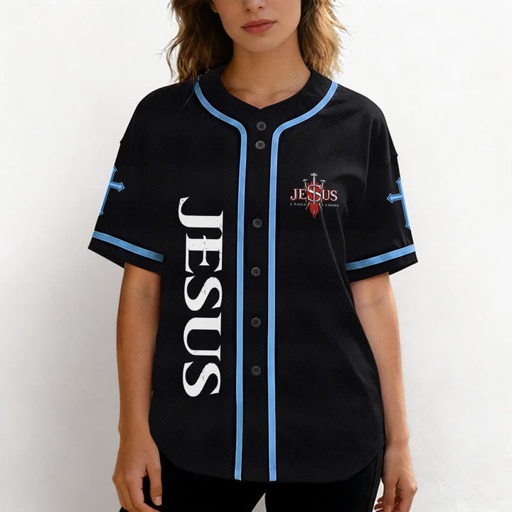 Christianartworkshop Jesus Saves Thorn Crown Schwarzes Mesh-Baseballtrikot - image 32
