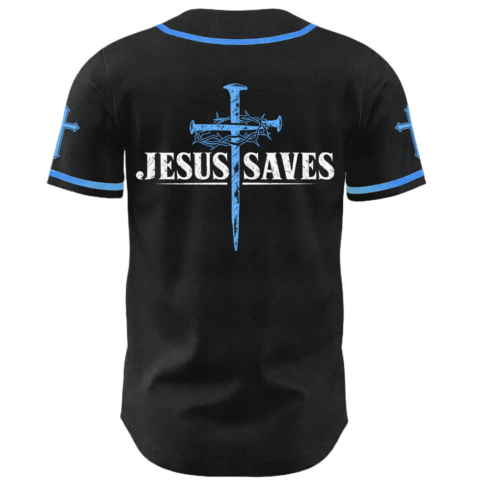 Christianartworkshop Jesus Saves Thorn Crown Schwarzes Mesh-Baseballtrikot - image 29