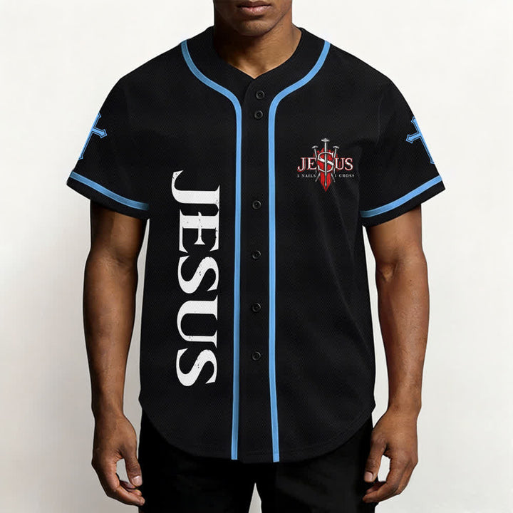 Christianartworkshop Jesus Saves Thorn Crown Schwarzes Mesh-Baseballtrikot - image 34