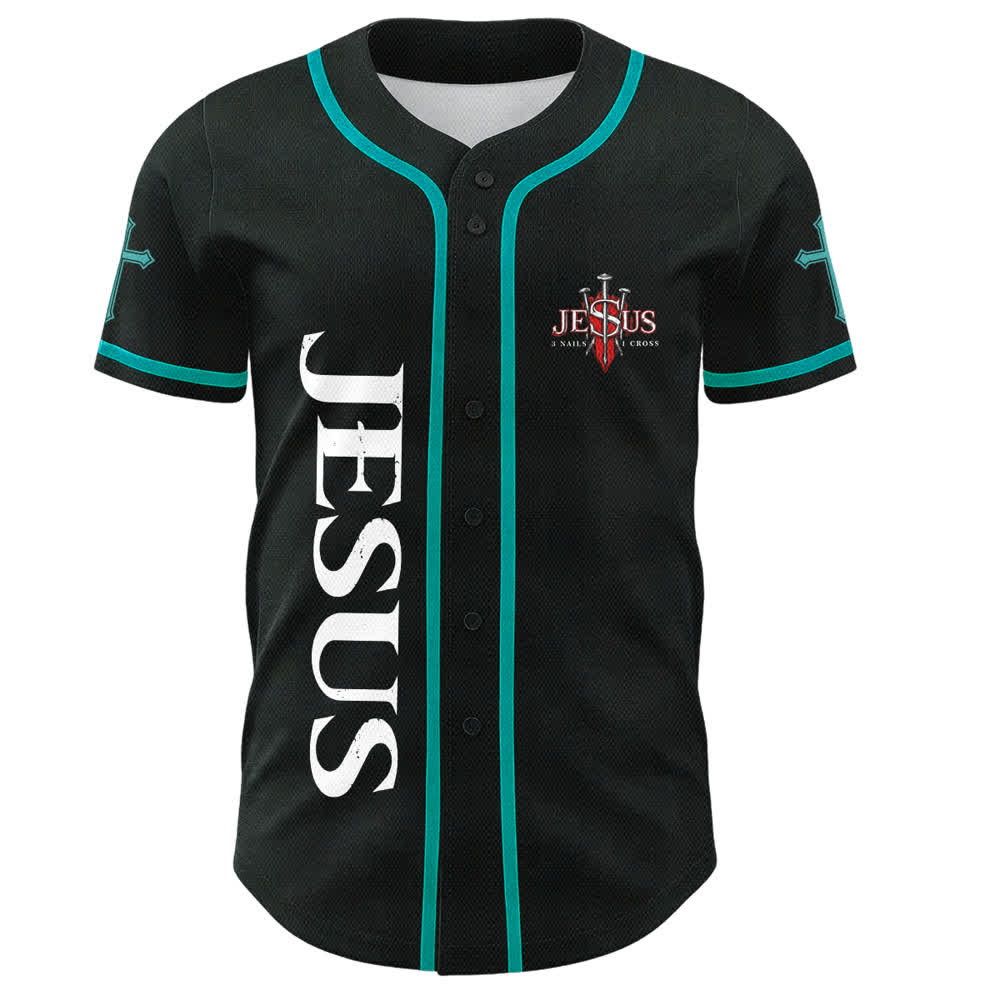 Christianartworkshop Jesus Saves Thorn Crown Schwarzes Mesh-Baseballtrikot - image 37
