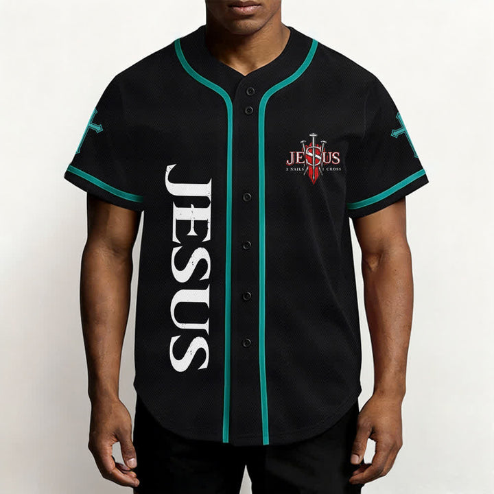Christianartworkshop Jesus Saves Thorn Crown Schwarzes Mesh-Baseballtrikot - image 41