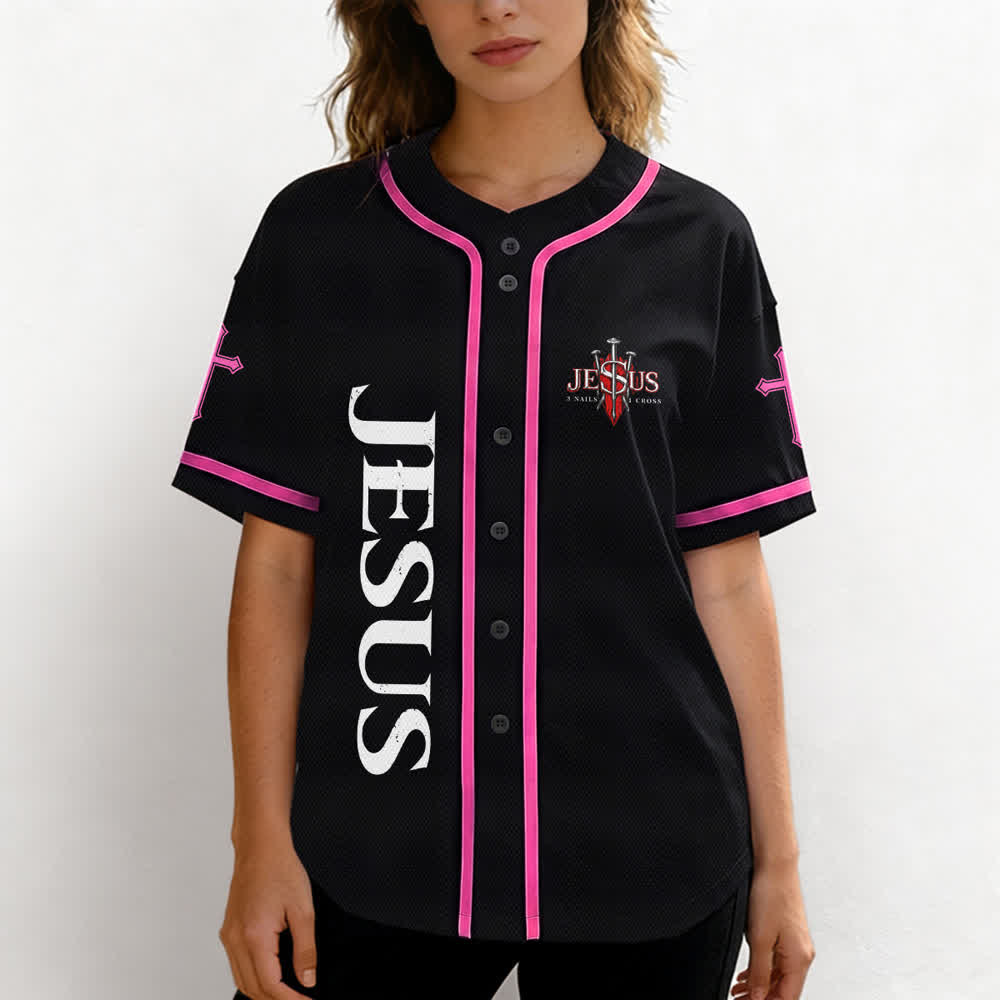 Christianartworkshop Jesus Saves Thorn Crown Schwarzes Mesh-Baseballtrikot - image 46