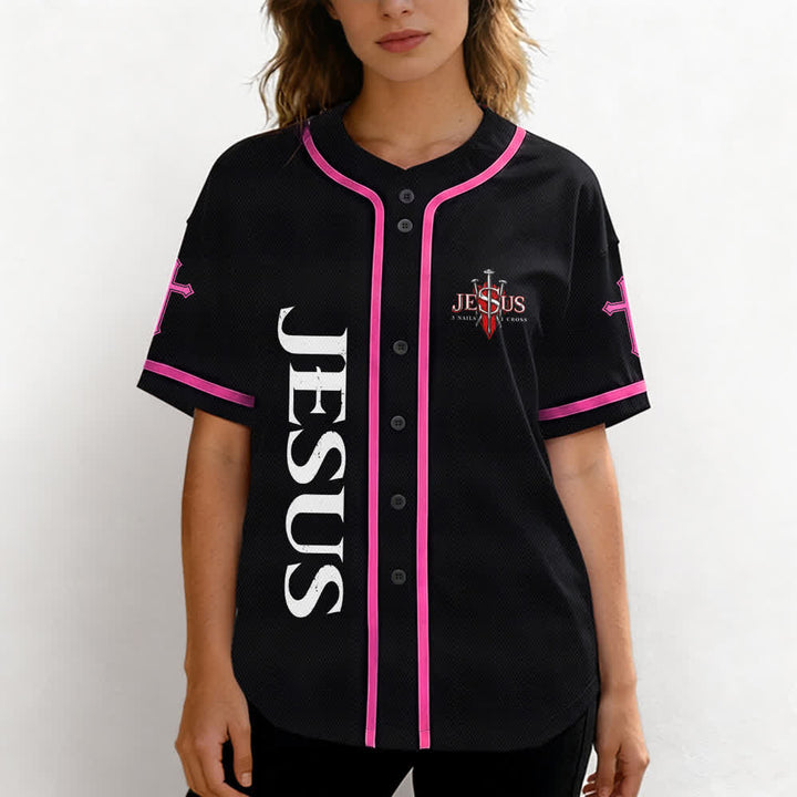 Christianartworkshop Jesus Saves Thorn Crown Schwarzes Mesh-Baseballtrikot - image 46