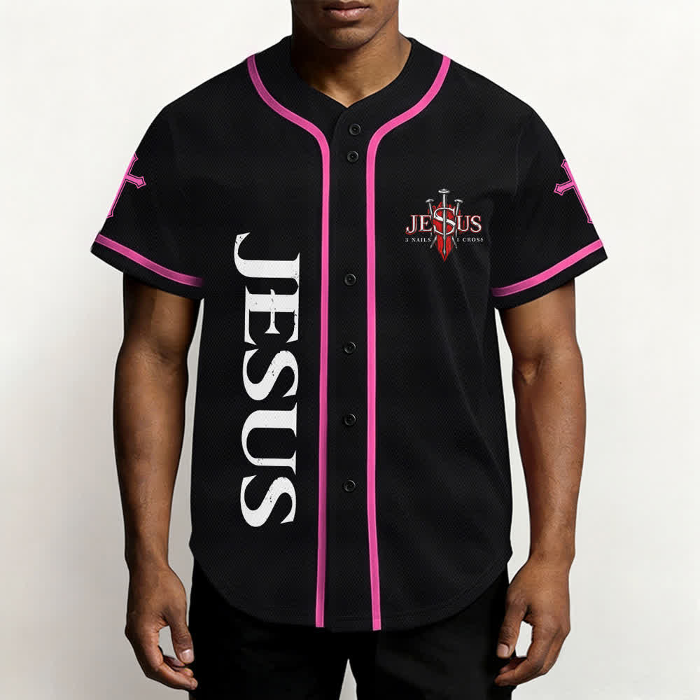 Christianartworkshop Jesus Saves Thorn Crown Schwarzes Mesh-Baseballtrikot - image 48