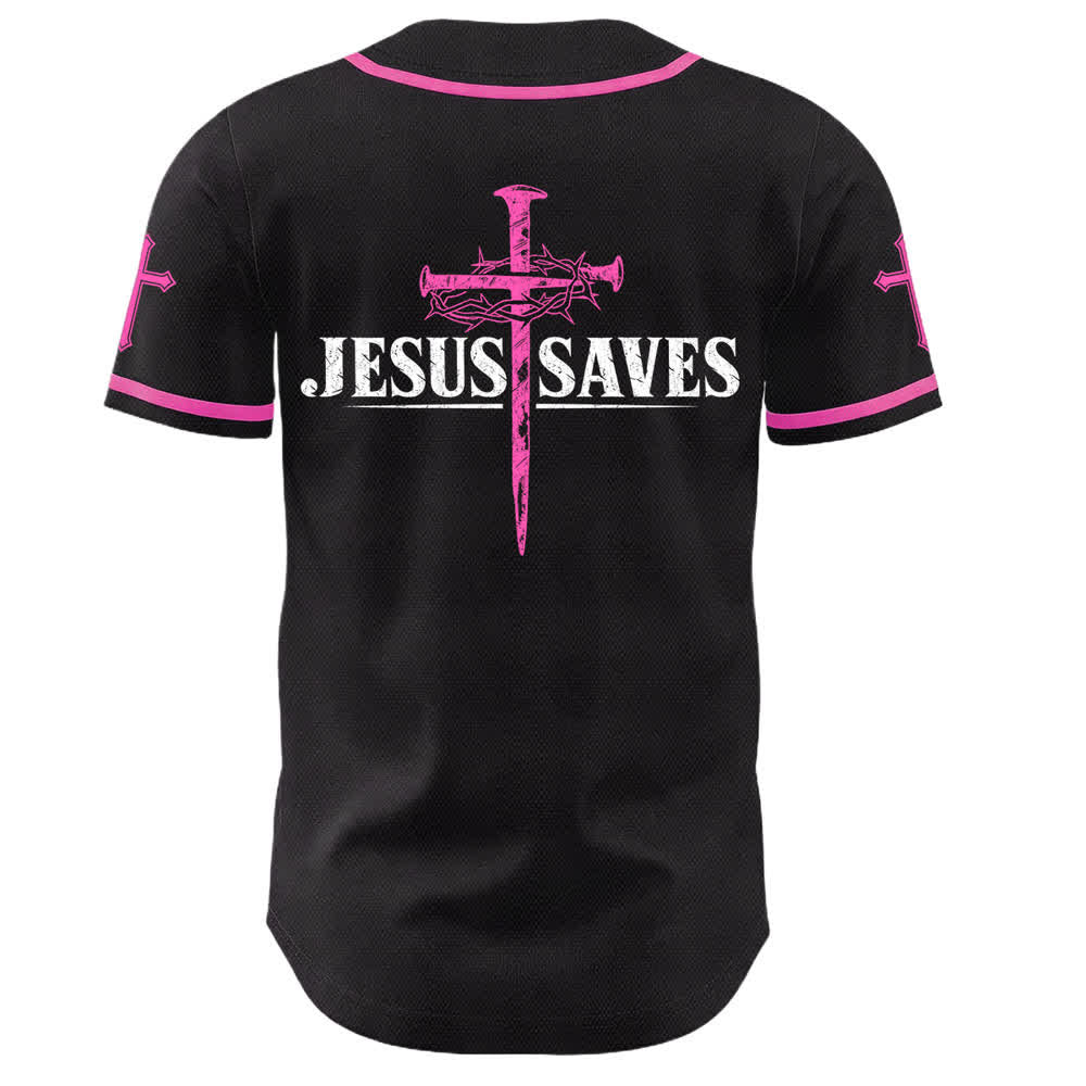 Christianartworkshop Jesus Saves Thorn Crown Schwarzes Mesh-Baseballtrikot - image 43