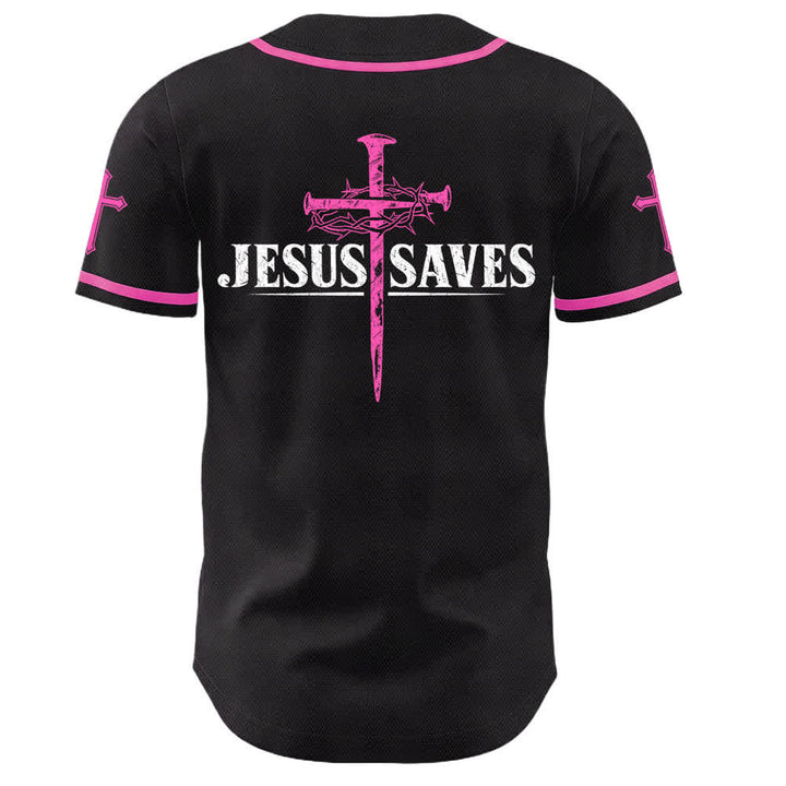 Christianartworkshop Jesus Saves Thorn Crown Schwarzes Mesh-Baseballtrikot - image 43