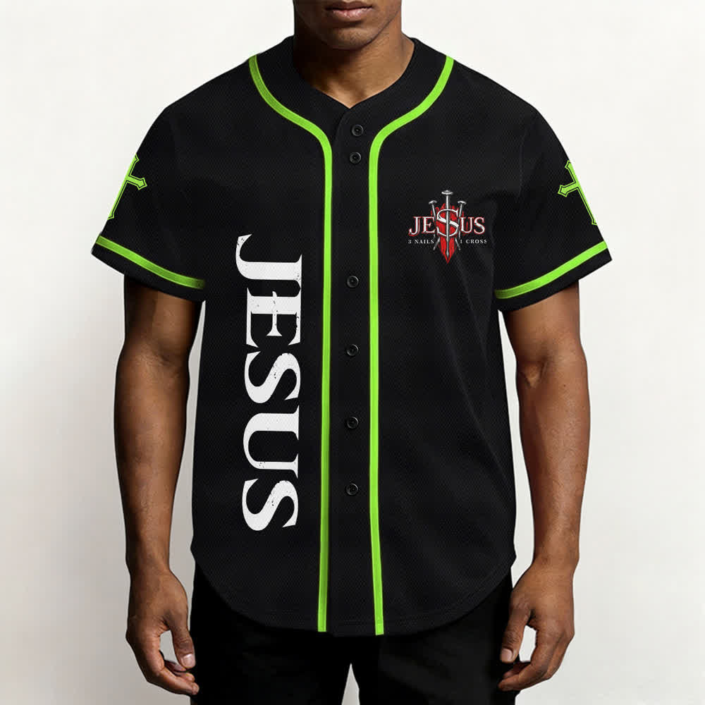 Christianartworkshop Jesus Saves Thorn Crown Schwarzes Mesh-Baseballtrikot - image 55