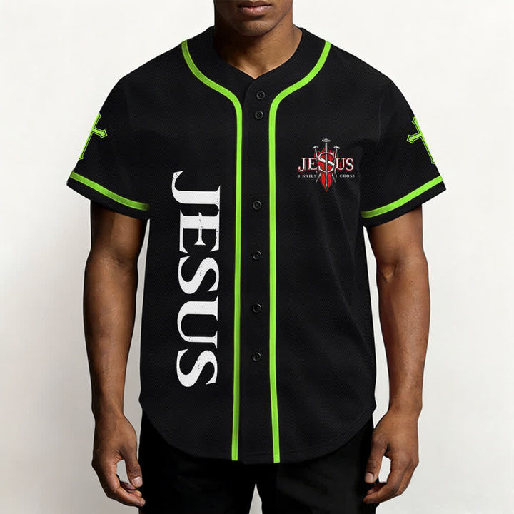 Christianartworkshop Jesus Saves Thorn Crown Schwarzes Mesh-Baseballtrikot - image 55