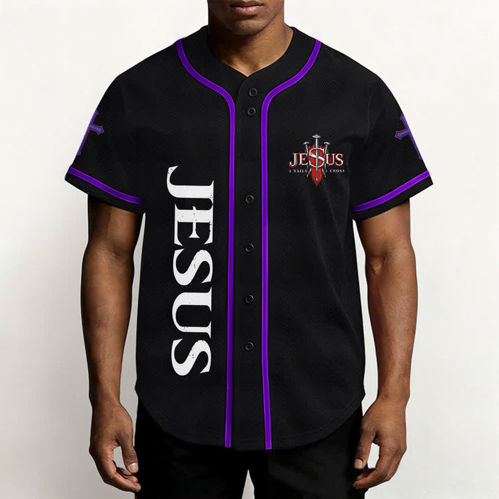 Christianartworkshop Jesus Saves Thorn Crown Schwarzes Mesh-Baseballtrikot - image 62