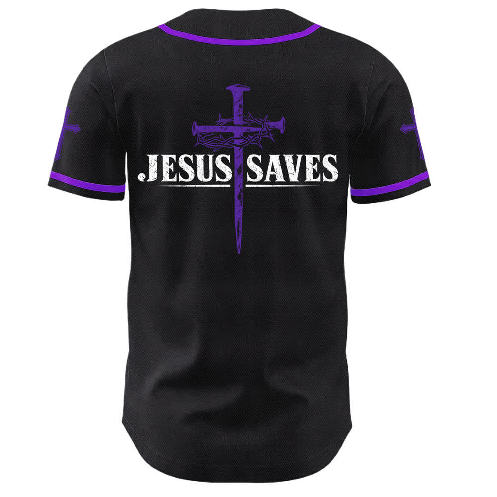 Christianartworkshop Jesus Saves Thorn Crown Schwarzes Mesh-Baseballtrikot - image 57