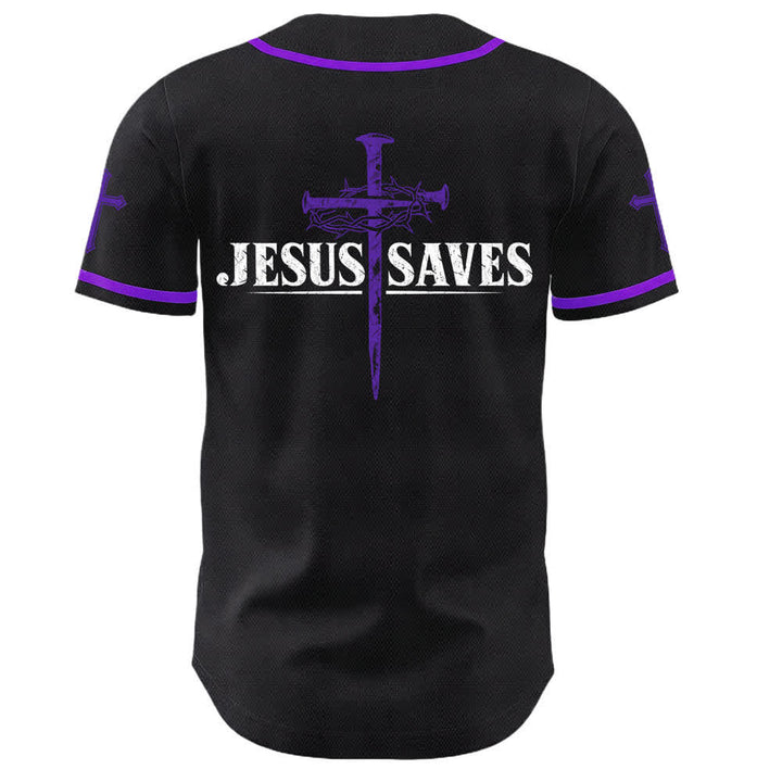 Christianartworkshop Jesus Saves Thorn Crown Schwarzes Mesh-Baseballtrikot - image 57