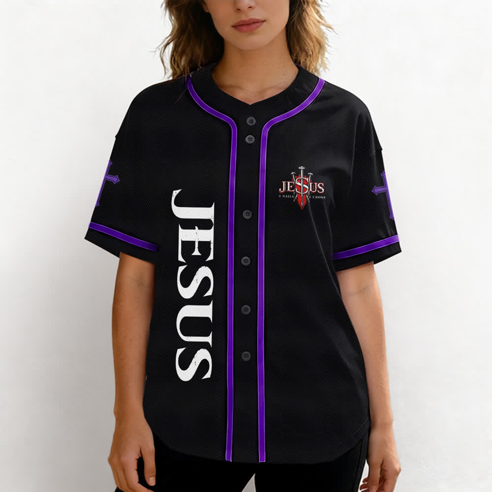 Christianartworkshop Jesus Saves Thorn Crown Schwarzes Mesh-Baseballtrikot - image 60
