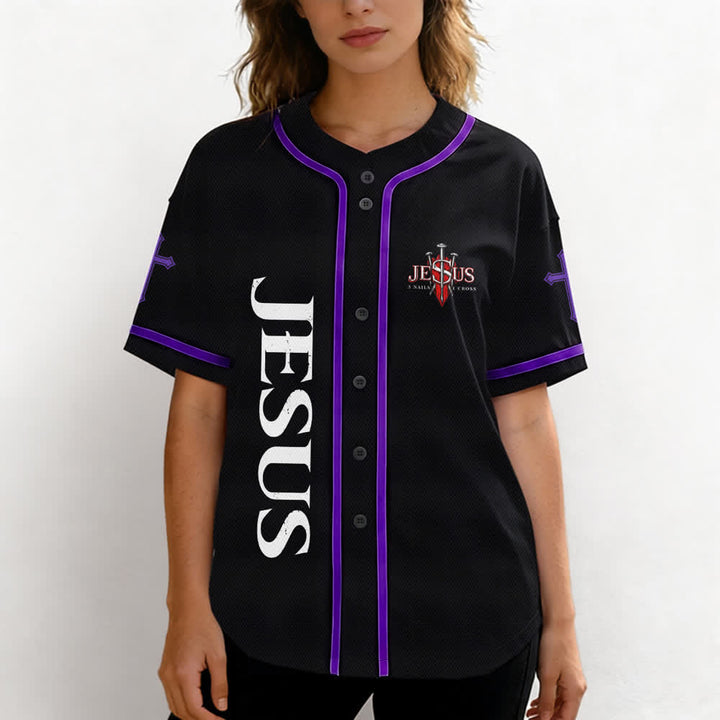 Christianartworkshop Jesus Saves Thorn Crown Schwarzes Mesh-Baseballtrikot - image 60