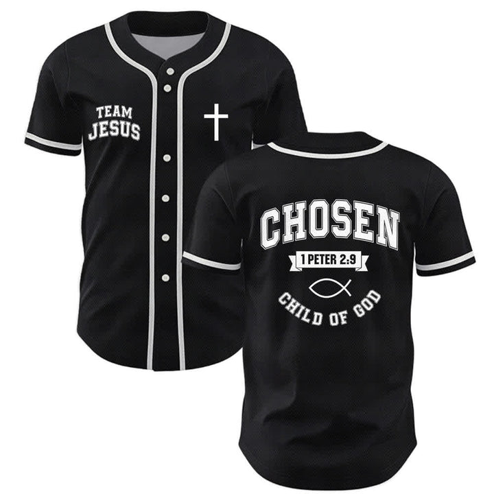 Christianartworkshop Team Jesus Chosen Mesh Baseballtrikot - Schwarz - 5XL - image 7