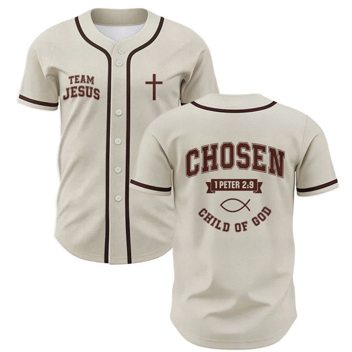 Christianartworkshop Team Jesus Chosen Mesh Baseballtrikot - Beige - 5XL - image 28